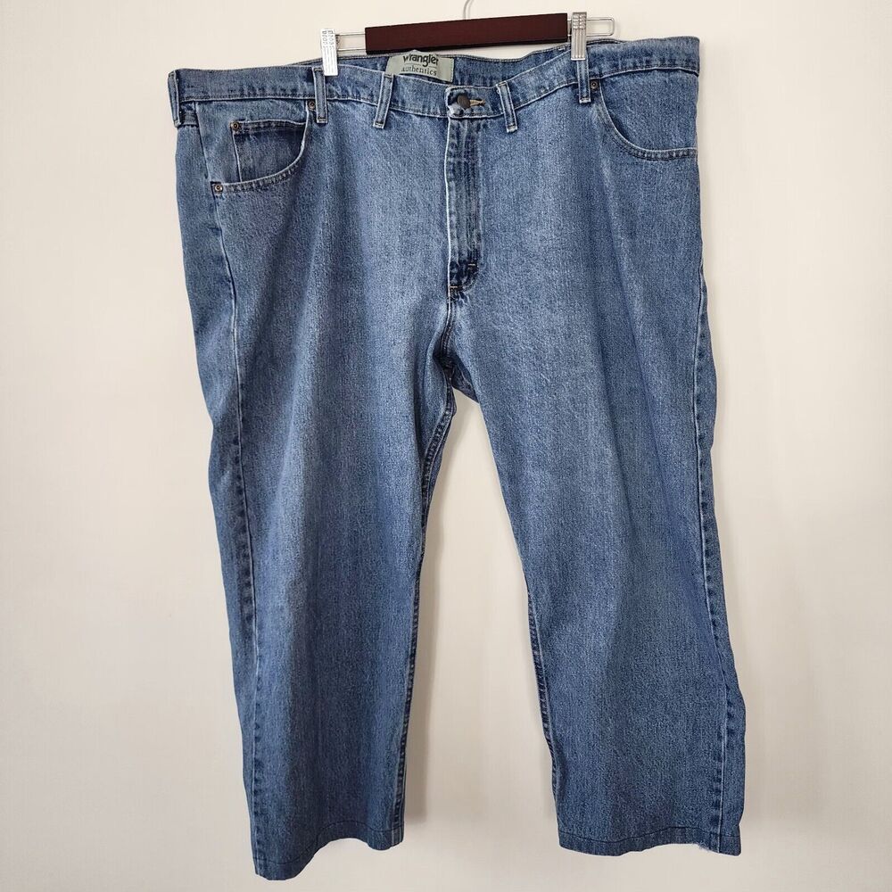 Wrangler Authentics WORK Jeans Mens Size 48x27 Blue Denim Straight Leg